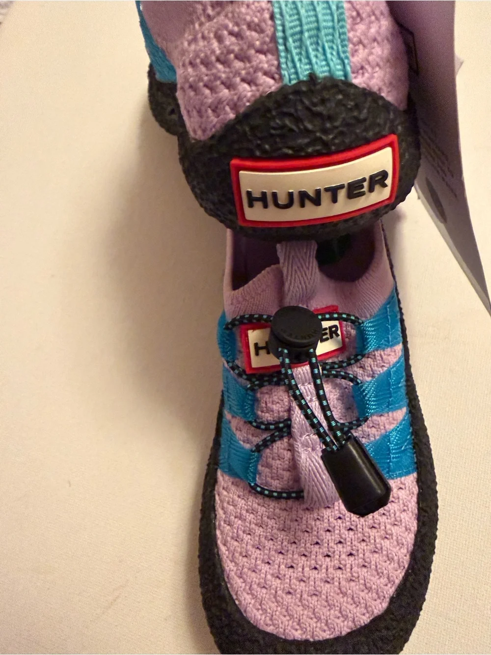 Hunter Kids Lavender and Teal Toggle Water Shoes